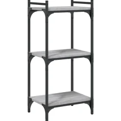 vidaXL Boekenkast 3-laags 40x30x86 cm bewerkt hout grijs sonoma