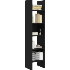 vidaXL Boekenkast 5-laags 40 x 35 x 180 cm Bewerkt hout Zwart Eiken