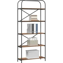 vidaXL Boekenkast 5-laags 80 x 30 x 183 cm Bewerkt hout Oudhout