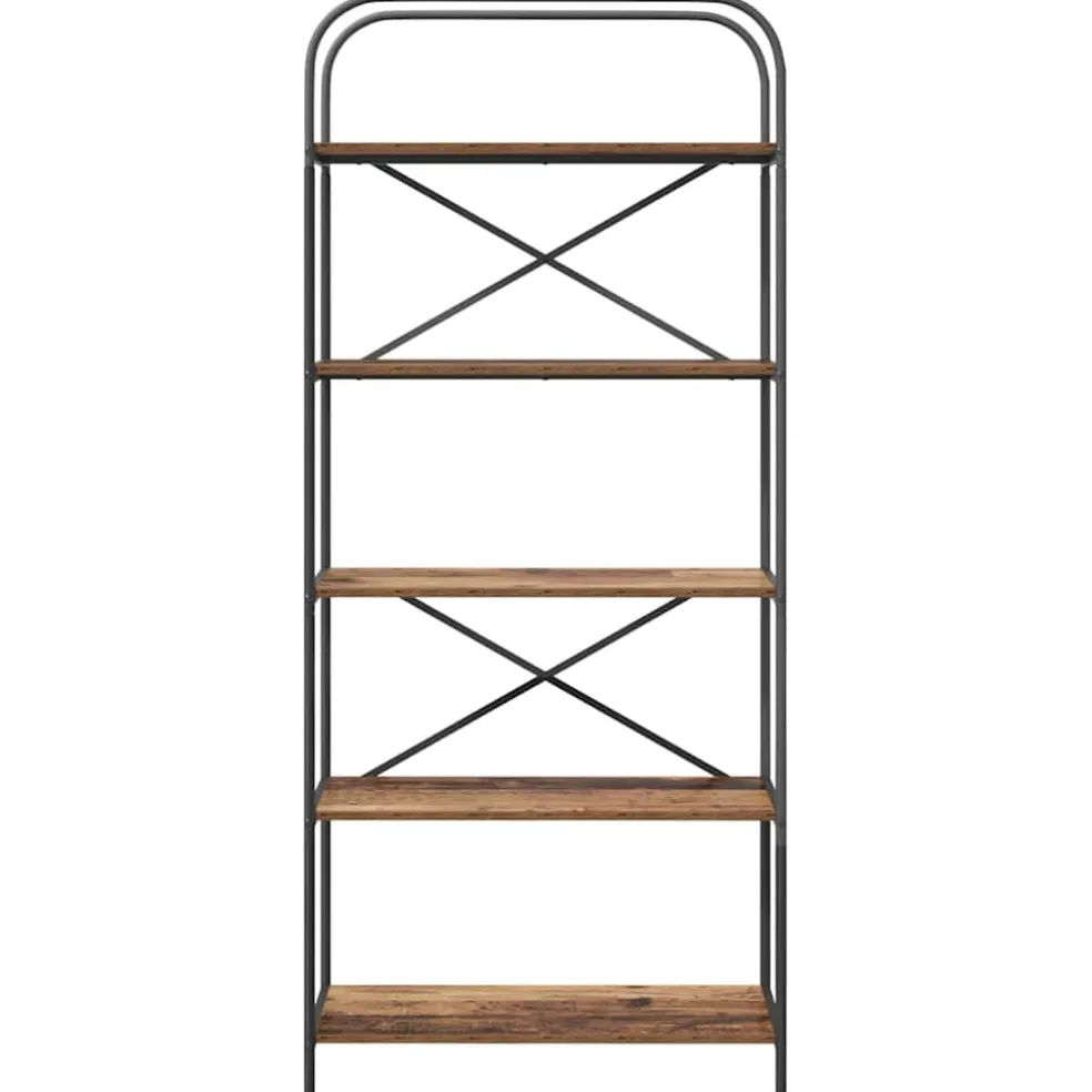 vidaXL Boekenkast 5-laags 80 x 30 x 183 cm Bewerkt hout Oudhout