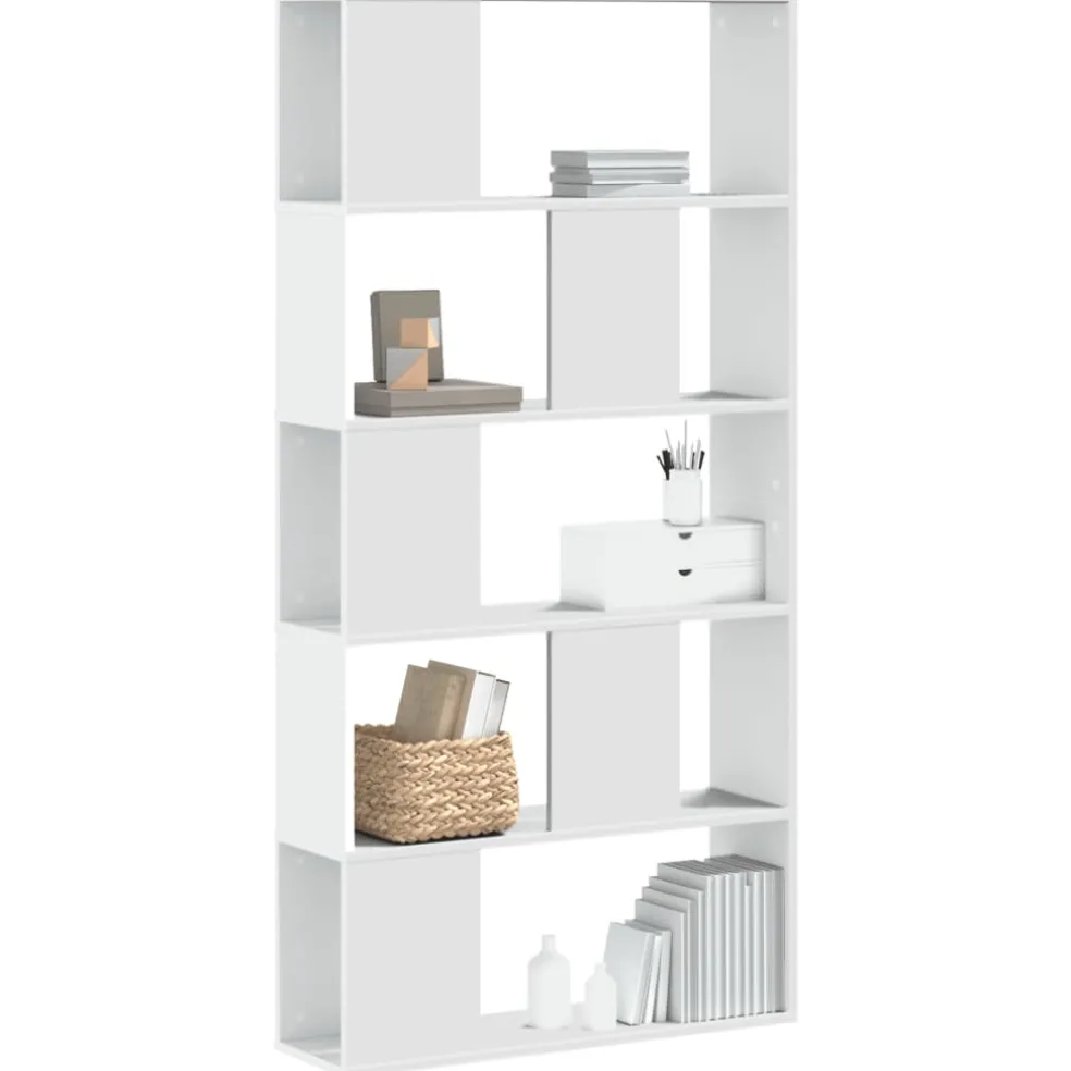 vidaXL Boekenkast 5-laags 80,5x23,5x162,5 cm bewerkt hout wit