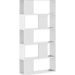 vidaXL Boekenkast 5-laags 80,5x23,5x162,5 cm bewerkt hout wit