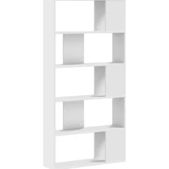 vidaXL Boekenkast 5-laags 80,5x23,5x162,5 cm bewerkt hout wit