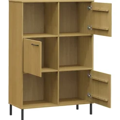 vidaXL Boekenkast met metalen poten OSLO 90x35x128,5 cm hout bruin