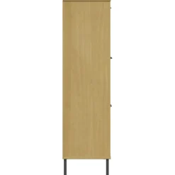 vidaXL Boekenkast met metalen poten OSLO 90x35x128,5 cm hout bruin