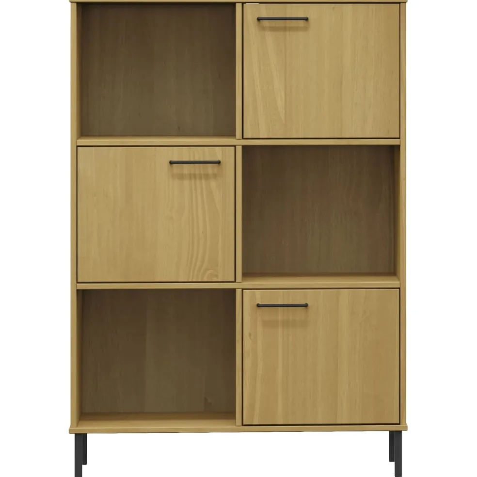 vidaXL Boekenkast met metalen poten OSLO 90x35x128,5 cm hout bruin