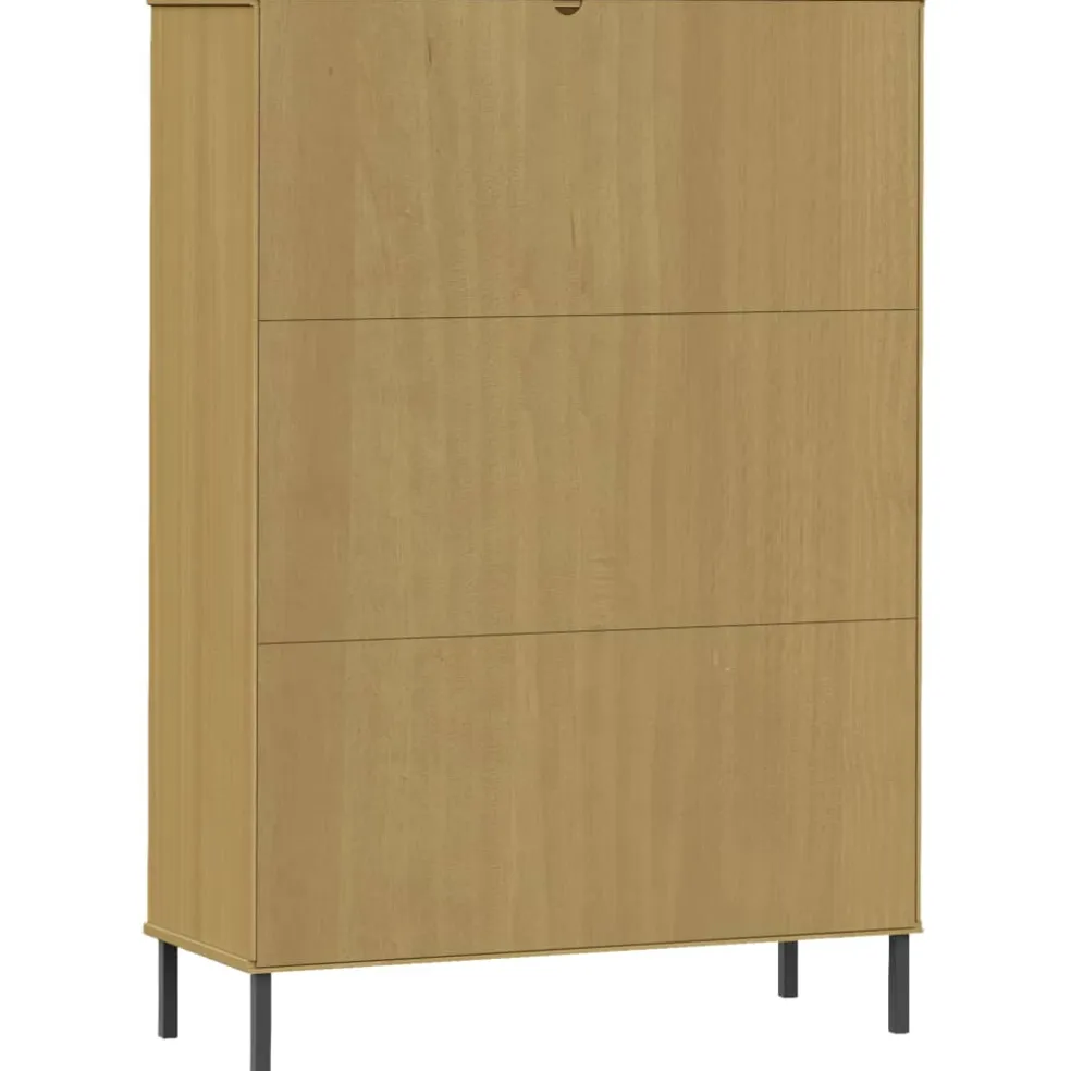 vidaXL Boekenkast met metalen poten OSLO 90x35x128,5 cm hout bruin