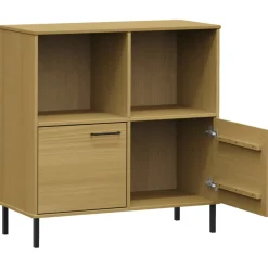 vidaXL Boekenkast met metalen poten OSLO 90x35x90,5 cm hout bruin