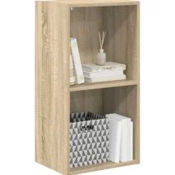 vidaXL Boekenkast met 2 schappen 40x30x76,5 cm bewerkt hout sonoma eik