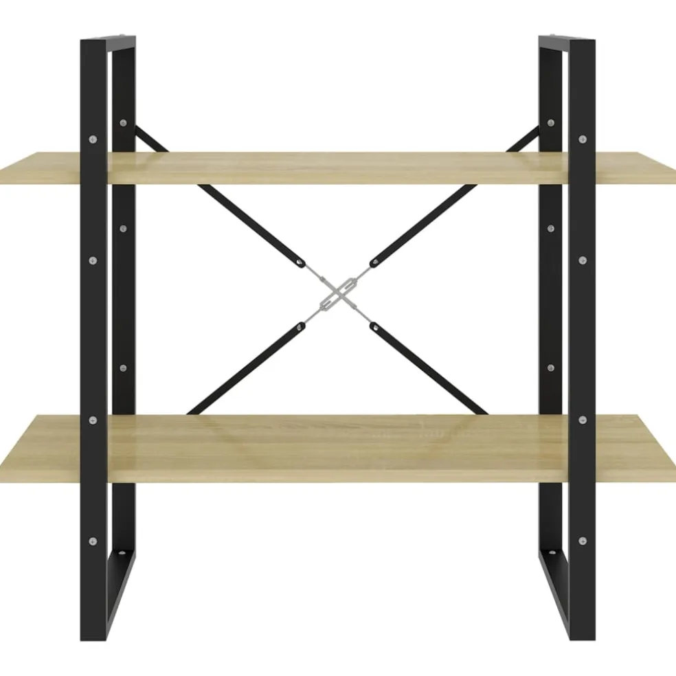 vidaXL Boekenkast met 2 schappen 80x30x70 cm bewerkt hout sonoma eiken