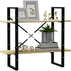 vidaXL Boekenkast met 2 schappen 80x30x70 cm bewerkt hout sonoma eiken