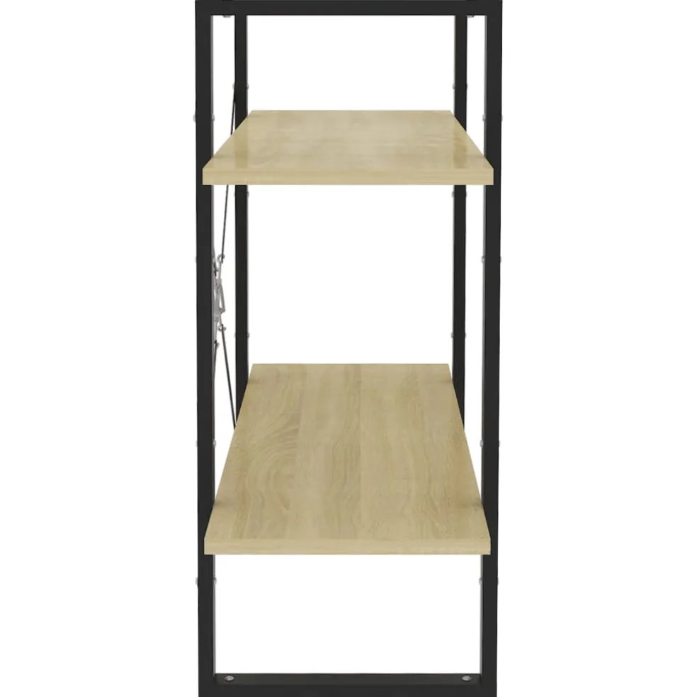 vidaXL Boekenkast met 2 schappen 80x30x70 cm bewerkt hout sonoma eiken