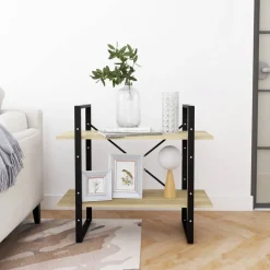 vidaXL Boekenkast met 2 schappen 80x30x70 cm bewerkt hout sonoma eiken