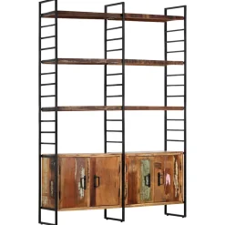 vidaXL Boekenkast met 4 schappen 124x30x180 cm massief gerecycled hout