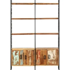 vidaXL Boekenkast met 4 schappen 124x30x180 cm massief gerecycled hout
