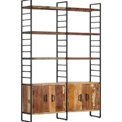 vidaXL Boekenkast met 4 schappen 124x30x180 cm massief gerecycled hout