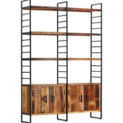 vidaXL Boekenkast met 4 schappen 124x30x180 cm massief gerecycled hout