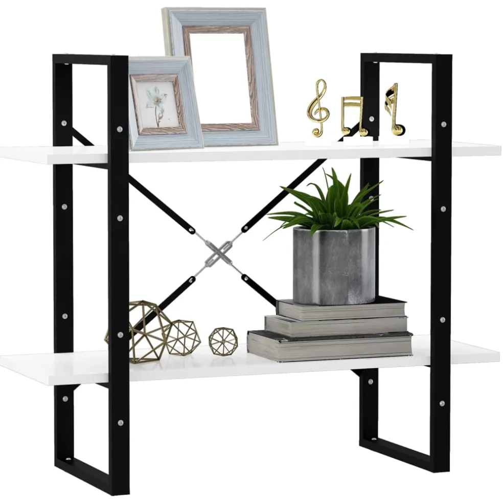 vidaXL Boekenkast met 2 schappen 80x30x70 cm bewerkt hout wit