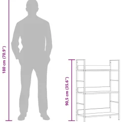 vidaXL Boekenkast met 3 schappen 60x27,6x90,5 cm bewerkt hout wit