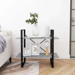 vidaXL Boekenkast met 2 schappen 80x30x70 cm bewerkt hout betongrijs