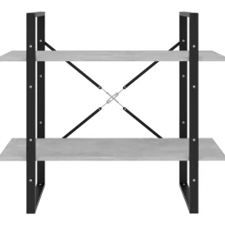 vidaXL Boekenkast met 2 schappen 80x30x70 cm bewerkt hout betongrijs