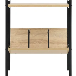 vidaXL Boekenkast 2 schappen 52x28x59 cm bewerkt hout zwart en eiken