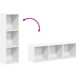 vidaXL Boekenkast/tv-meubel 36x30x114 cm bewerkt hout wit