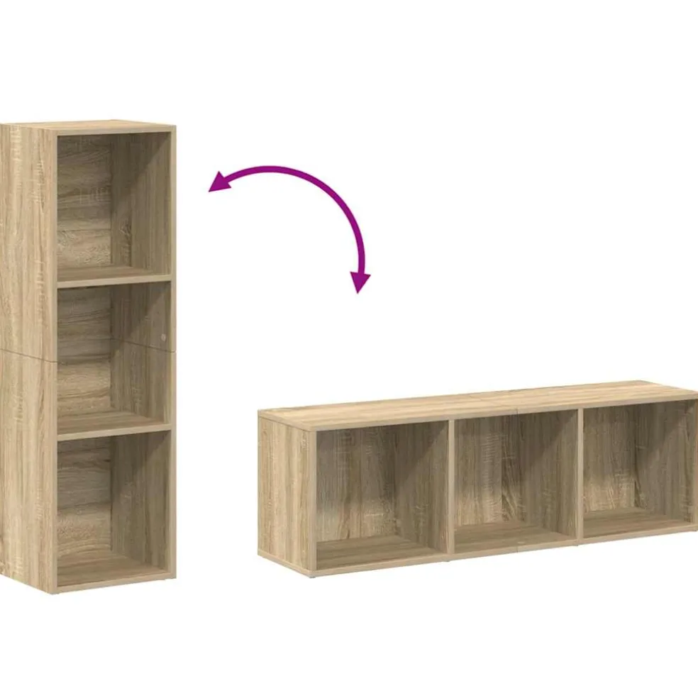vidaXL Boekenkast/tv-meubel 36x30x114cm bewerkt hout sonoma eikenkleur