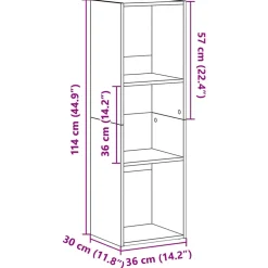 vidaXL Boekenkast/tv-meubel 36x30x114cm bewerkt hout sonoma eikenkleur