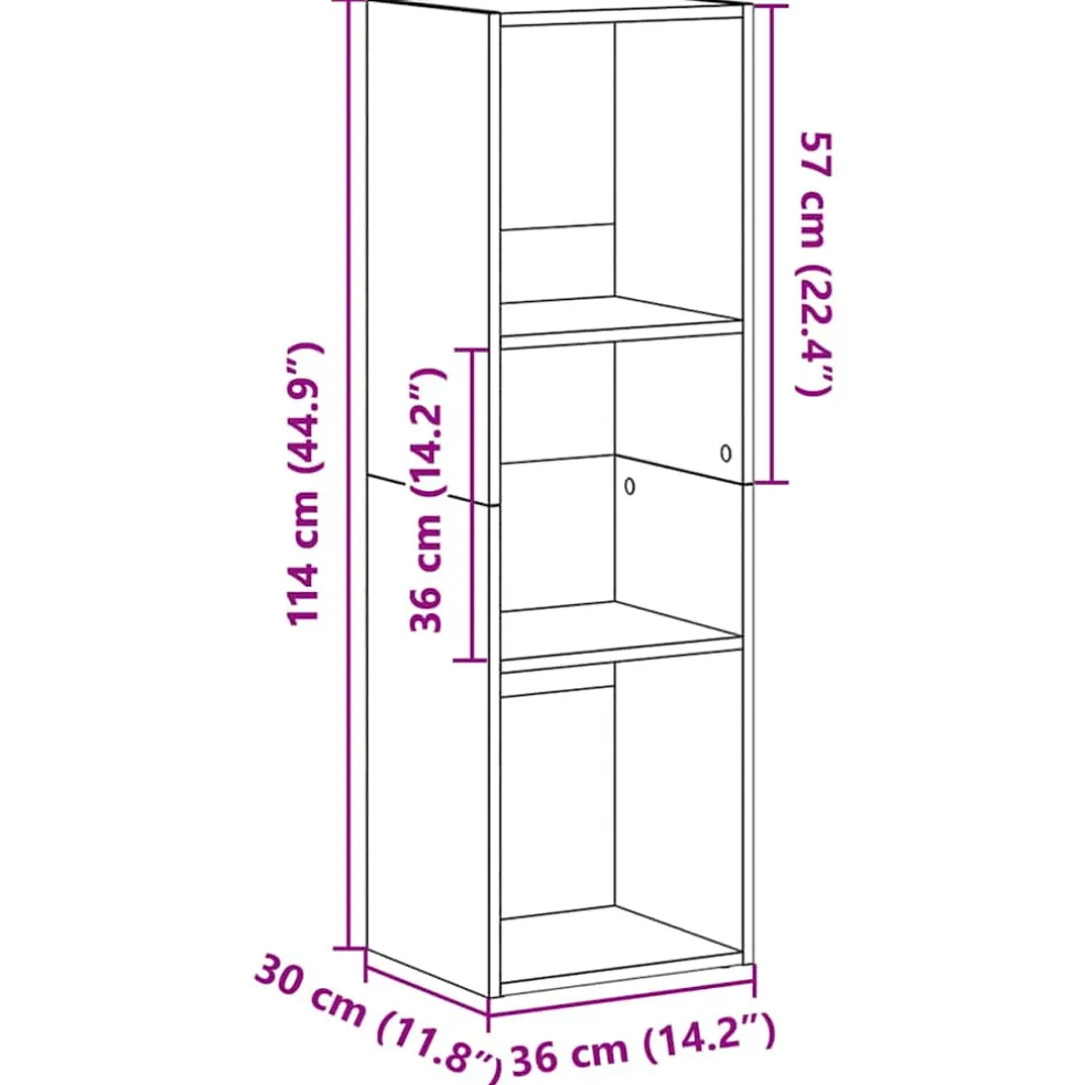 vidaXL Boekenkast/tv-meubel 36x30x114cm bewerkt hout sonoma eikenkleur