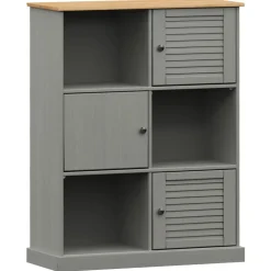 vidaXL Boekenkast VIGO 90x35x114,5 cm massief grenenhout grijs