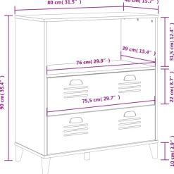 vidaXL Boekenkast VIKEN 80x40x90 cm bewerkt hout zwart