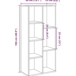 vidaXL Boekenkast 50x25x104 cm artisanaal eikenkleur