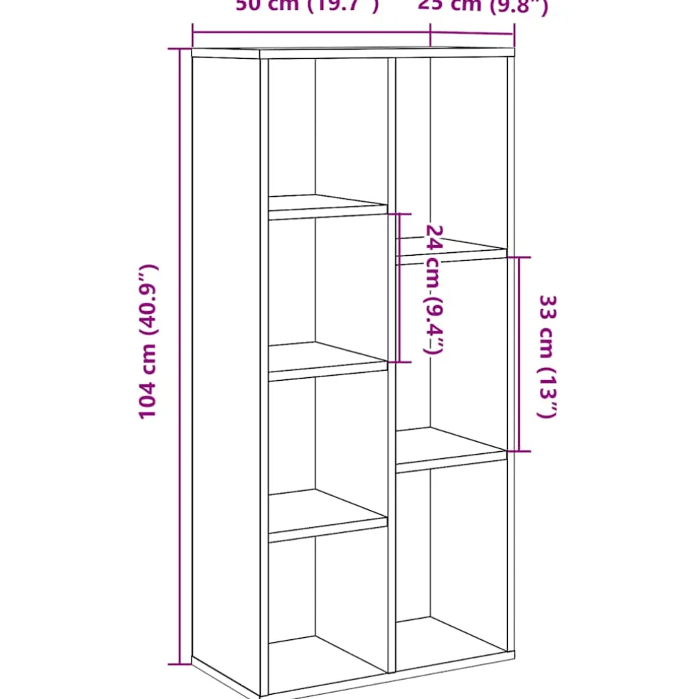 vidaXL Boekenkast 50x25x104 cm artisanaal eikenkleur