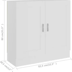 vidaXL Boekenkast 82,5x30,5x80 cm bewerkt hout wit