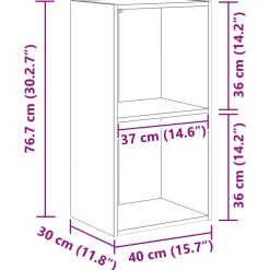 vidaXL Boekenkast 40x30x77 cm bewerkt hout artisanaal eikenkleurig