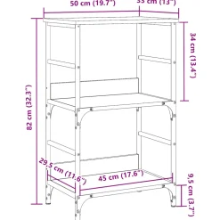 vidaXL Boekenkast 50x33x82 cm bewerkt hout oud houtkleurig