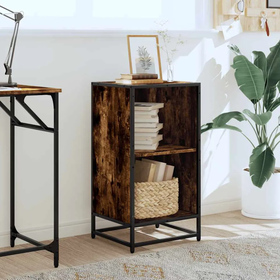 vidaXL Boekenkast 40x35x76 cm bewerkt hout gerookt eikenkleurig