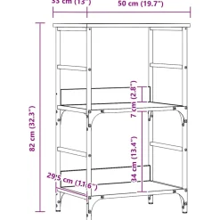 vidaXL Boekenkast 50x33x82 cm bewerkt hout artisanaal eikenkleurig