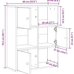 vidaXL Boekenkast 60x24x76,5 cm bewerkt hout wit