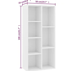 vidaXL Boekenkast 50x25x106 cm bewerkt hout wit