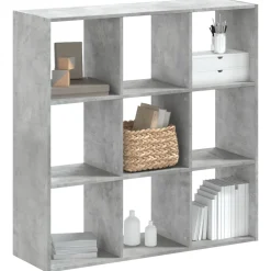 vidaXL Boekenkast 102x32x102 cm bewerkt hout betongrijs