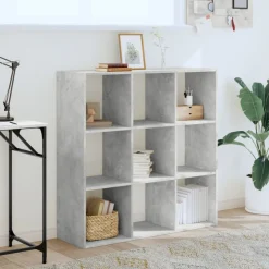 vidaXL Boekenkast 102x32x102 cm bewerkt hout betongrijs