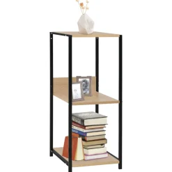 vidaXL Boekenkast 33,5x39,6x79,7 cm bewerkt hout zwart en eikenkleurig