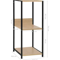 vidaXL Boekenkast 33,5x39,6x79,7 cm bewerkt hout zwart en eikenkleurig