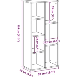 vidaXL Boekenkast 50x25x105 cm bewerkt hout wit