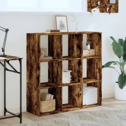 vidaXL Boekenkast 102x32x102 cm bewerkt hout gerookt eikenkleurig