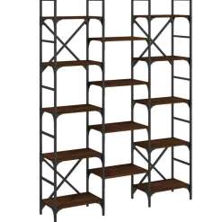 vidaXL Boekenkast 127,5x28,5x172,5 cm bewerkt hout bruin eikenkleur