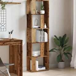 vidaXL Boekenkast 45x24x159 cm bewerkt hout oud houtkleurig