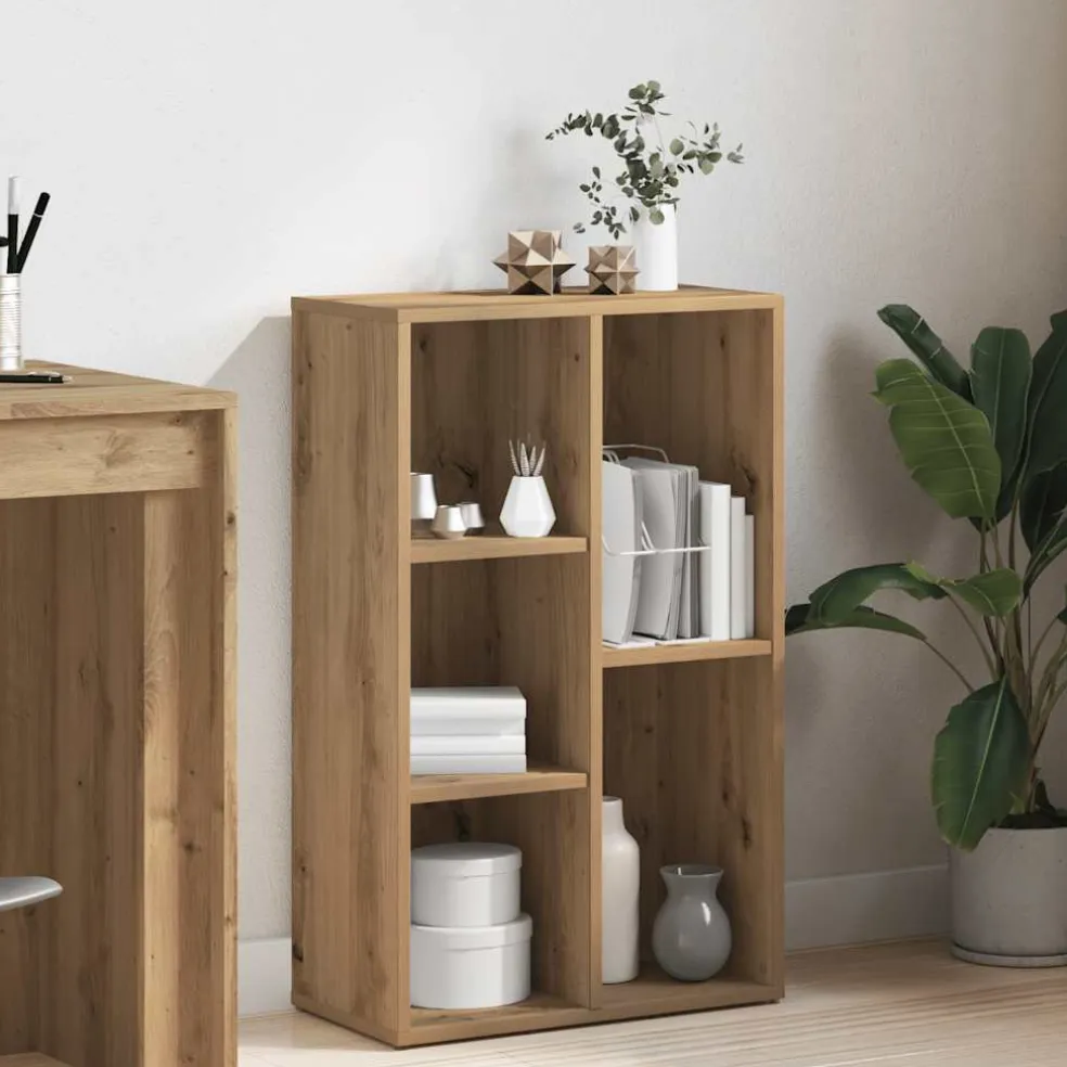 vidaXL Boekenkast 40x24x52 cm bewerkt hout zwart eikenkleurig